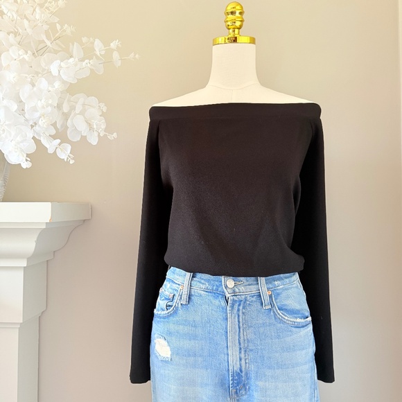 Intermix Avery Peekaboo Blouse in Black, Sz M (NWT) - Picture 1 of 5